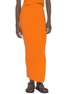 FRAME Womens Ribbed Cut-Out Maxi Skirt