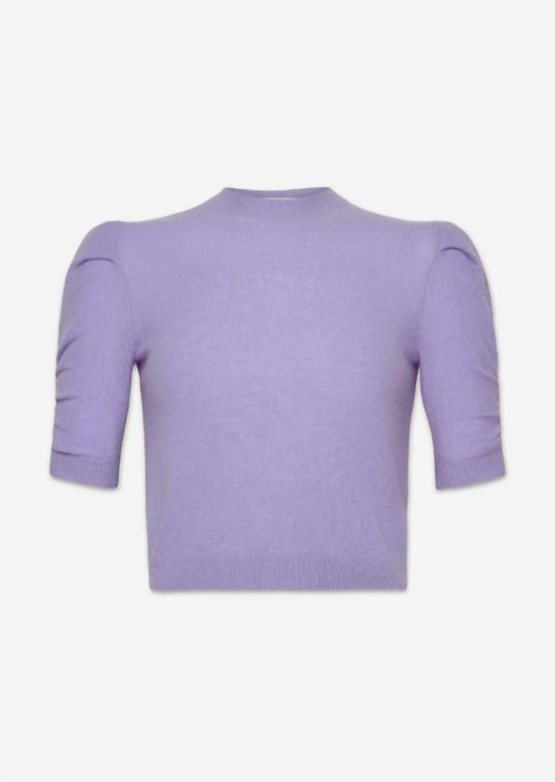 FRAME Women's Ruched Sleeve Sweater In Lilac