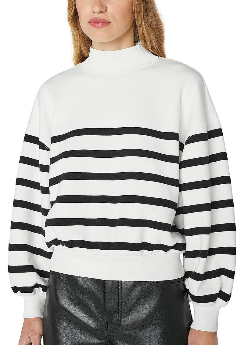 FRAME Womens Striped Bishop Sleeve Sweatshirt