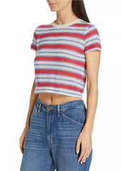 FRAME Wool-Blend Striped Cropped Sweater