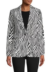 FRAME Zebra Striped Cotton-Blend Blazer