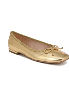 Franco Sarto Women's Abigail Square Toe Ballet Flats - Gold Faux Leather
