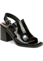Franco Sarto Women's Amy Slingback Block Heel Sandals - Cognac Brown Leather