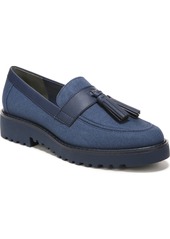 Franco Sarto Carolynn Lug Sole Loafers - Navy Blue Canvas/Faux Leather