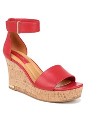 Franco Sarto Women's Clemens Cork Wedge Sandals - Blue/Red Stripe Fabric/Faux Leather