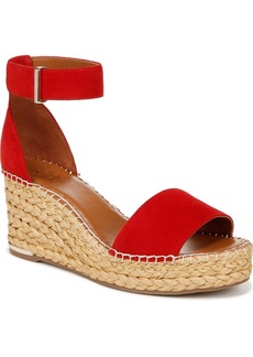 Franco Sarto Clemens Espadrille Wedge Sandals - Cherry Red Suede