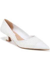 Franco Sarto Women's Darcy Pointed Toe Kitten Heel Pumps - White Raffia/Faux Leather