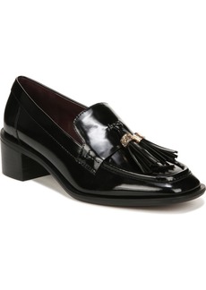 Franco Sarto Donna Block Heel Tassel Loafers - Black Faux Leather