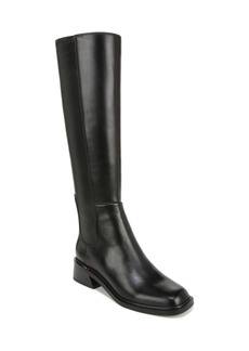 Franco Sarto Giselle Square Toe Knee High Boots - Black Leather