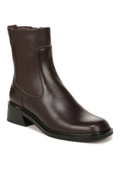 Franco Sarto Women's Gracelyn Square Toe Booties - Castagno Brown Leather/Faux Leather