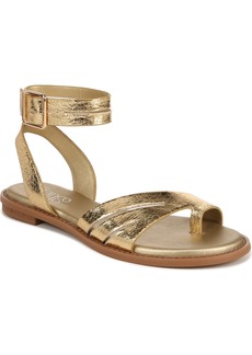 Franco Sarto Greene Ankle Strap Sandals - Gold Faux Leather