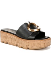 Franco Sarto Women's Hoda Platform Slide Sandals - Denim Blue Leather