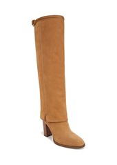 Franco Sarto Women's Informa West Knee High Fold-Over Cuffed Boots - Camel Brown Suede