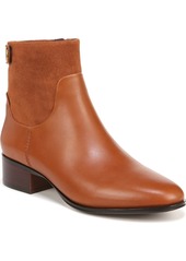 Franco Sarto Jessica Stacked Heel Casual Booties - Brown Leather/Suede