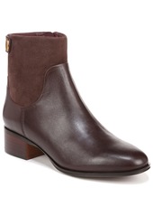 Franco Sarto Jessica Stacked Heel Casual Booties - Brown Leather/Suede