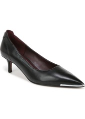 Franco Sarto Women's Kalsa Kitten Heel Pointed Toe Dress Pumps - Black Leather