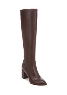 Franco Sarto Women's Katherine Block Heel Pointed Toe Knee High Boots - Brown Faux Leather