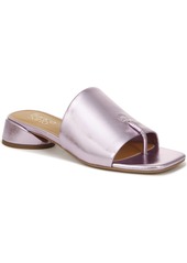 Franco Sarto Women's Loran Stacked Heel Slide Dress Sandals - Metallic Pink Faux Leather