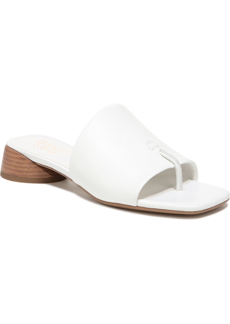 Franco Sarto Women's Loran Stacked Heel Slide Dress Sandals - White Leather
