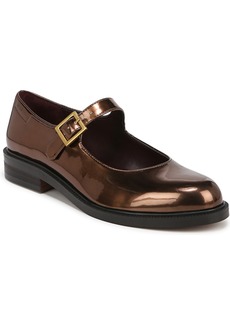 Franco Sarto Melfi Mary Jane Block Heel Flats - Bronze Faux Leather