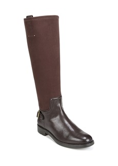 Franco Sarto Merina Knee High Riding Boots - Castagno Brown Faux Leather/Microsuede