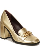 Franco Sarto Women's Miri Block Heel Pumps - Gold Faux Leather