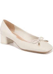 Franco Sarto Women's Natalia Block Heel Ballet Flats - Cream White Leather