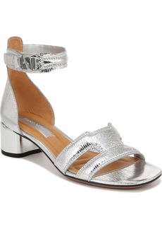 Franco Sarto Nora Ankle Strap Dress Sandals - Silver Faux Leather