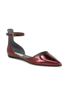 Franco Sarto Racer Ankle Strap d'Orsay Pointed Toe Flat in Red at Nordstrom Rack