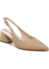 Franco Sarto Women's Racer Pointed Toe Block Heel Slingback Pumps - Nude Leather