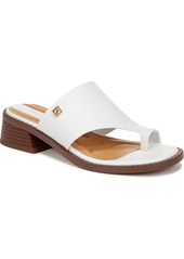 Franco Sarto Women's Sia Toe Loop Block Heel Slide Dress Sandals - White Leather