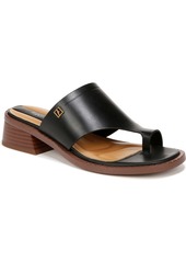 Franco Sarto Women's Sia Toe Loop Block Heel Slide Dress Sandals - Black Leather