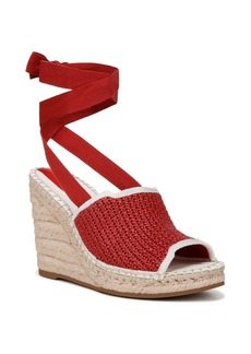 Franco Sarto Women's Sierra Espadrille Wedge Sandals - Cherry Red Raffia