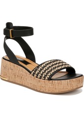 Franco Sarto Women's Terry Ankle Strap Platform Sandals - Cognac Brown Leather