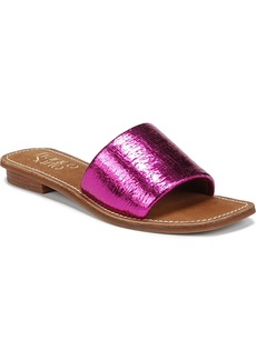 Franco Sarto Women's Tina Slide Sandals - Metallic Pink Cracked Leather