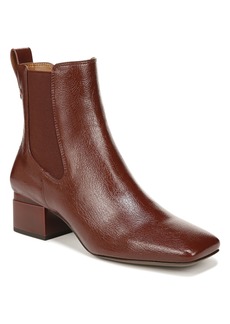 Franco Sarto Waxton Square Toe Booties - Chestnut Brown Faux Leather
