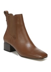 Franco Sarto Waxton Square Toe Booties - Chestnut Brown Faux Leather