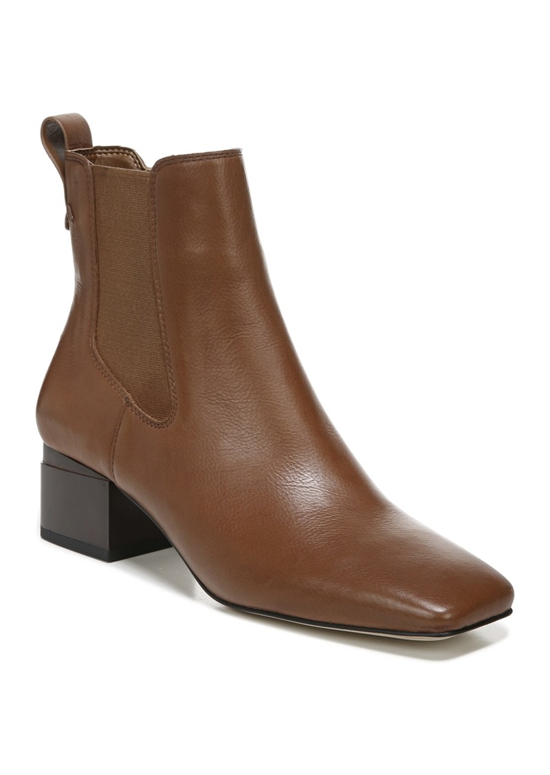 Franco Sarto Women's Waxton Block Heel Square Toe Booties - Hazelnut Leather