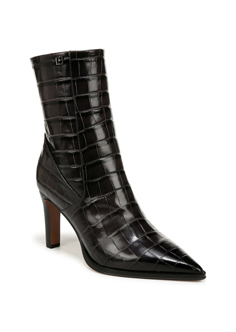 Franco Sarto Women's Appia Dress Booties - Dark Grey Croc Print Leather