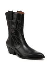 Franco Sarto Women's Bianca Mid Shaft Western Boots - Black Leather