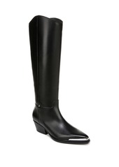 Franco Sarto Women's Billie Pointed Toe Knee High Western Boots - Black Leather