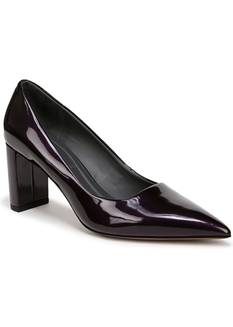 Franco Sarto Women's Giovanna Pointed Toe Block Heel Pumps - Purple Faux Patent