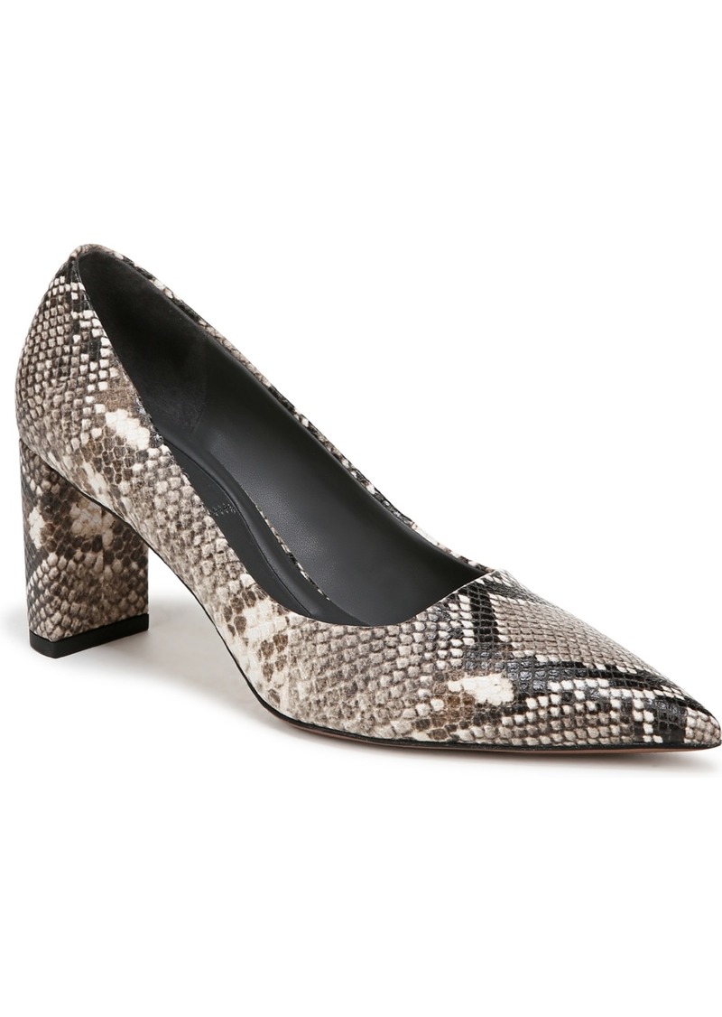 Franco Sarto Women's Giovanna Pointed Toe Block Heel Pumps - Roccia Snake Faux Leather