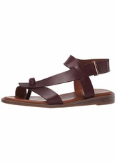 Franco Sarto Womens Glenni Ankle Strap Flat Sandals Dark Brown