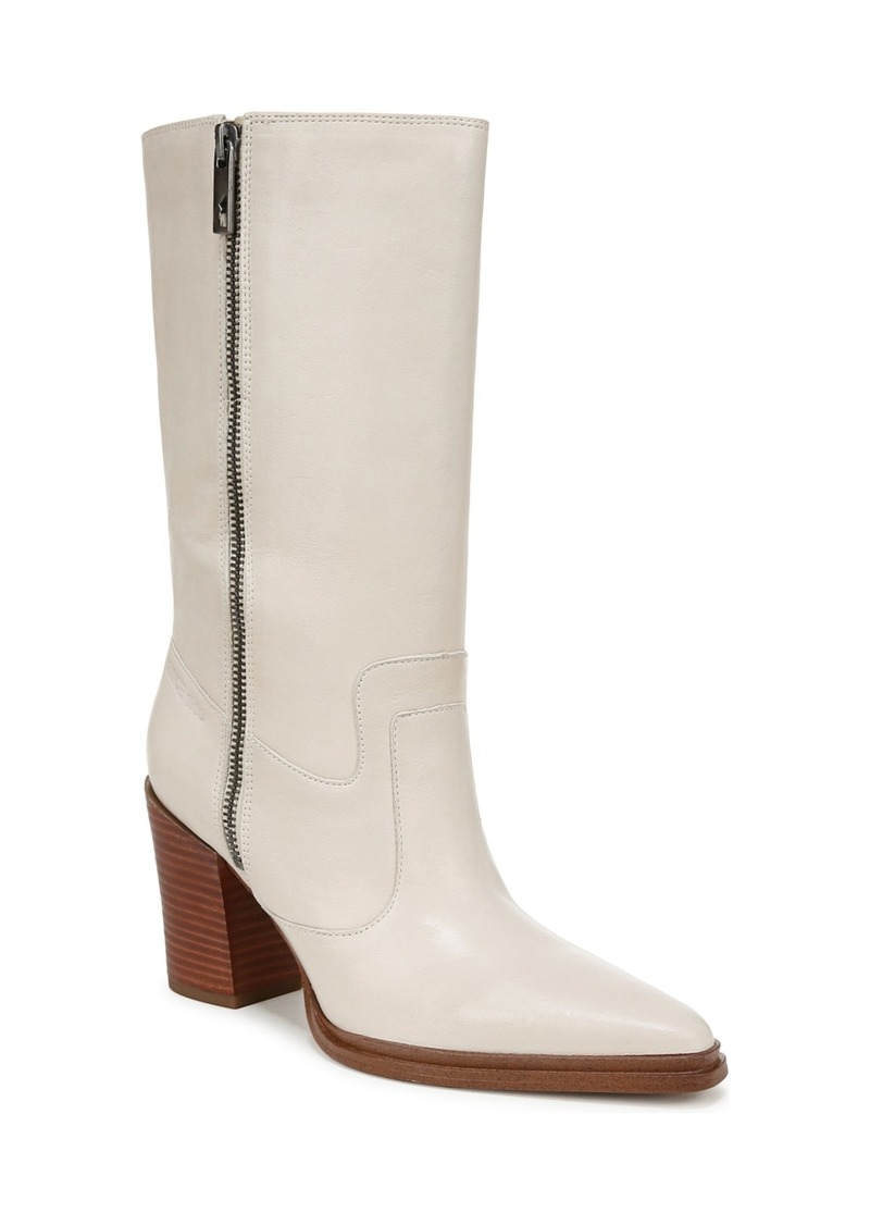 Franco Sarto Women's Jaxon Pointed Toe Western Boots - Chalk White Leather