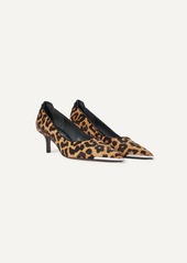 Franco Sarto Women's Kalsa Kitten Heel Pointed Toe Dress Pumps - Camel Brown Leopard Print Hair