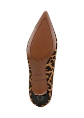 Franco Sarto Women's Kalsa Kitten Heel Pointed Toe Dress Pumps - Camel Brown Leopard Print Hair