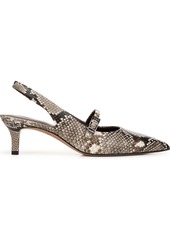 Franco Sarto Women's Khloe Pointed Toe Slingback Pumps - Silver Faux Leather