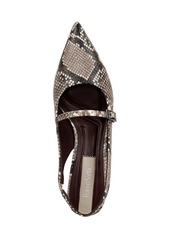 Franco Sarto Women's Khloe Pointed Toe Slingback Pumps - Silver Faux Leather