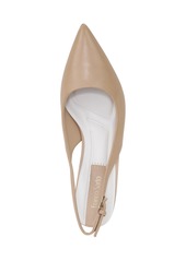 Franco Sarto Women's Racer Pointed Toe Block Heel Slingback Pumps - Nude Leather